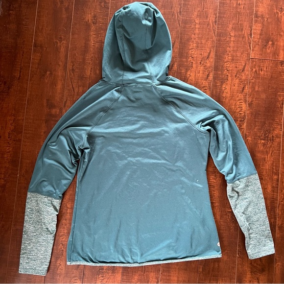 Avia Ladies Active Long Sleeve Fleece Lined Pullover hooded Active Shirt Medium - Picture 2 of 7